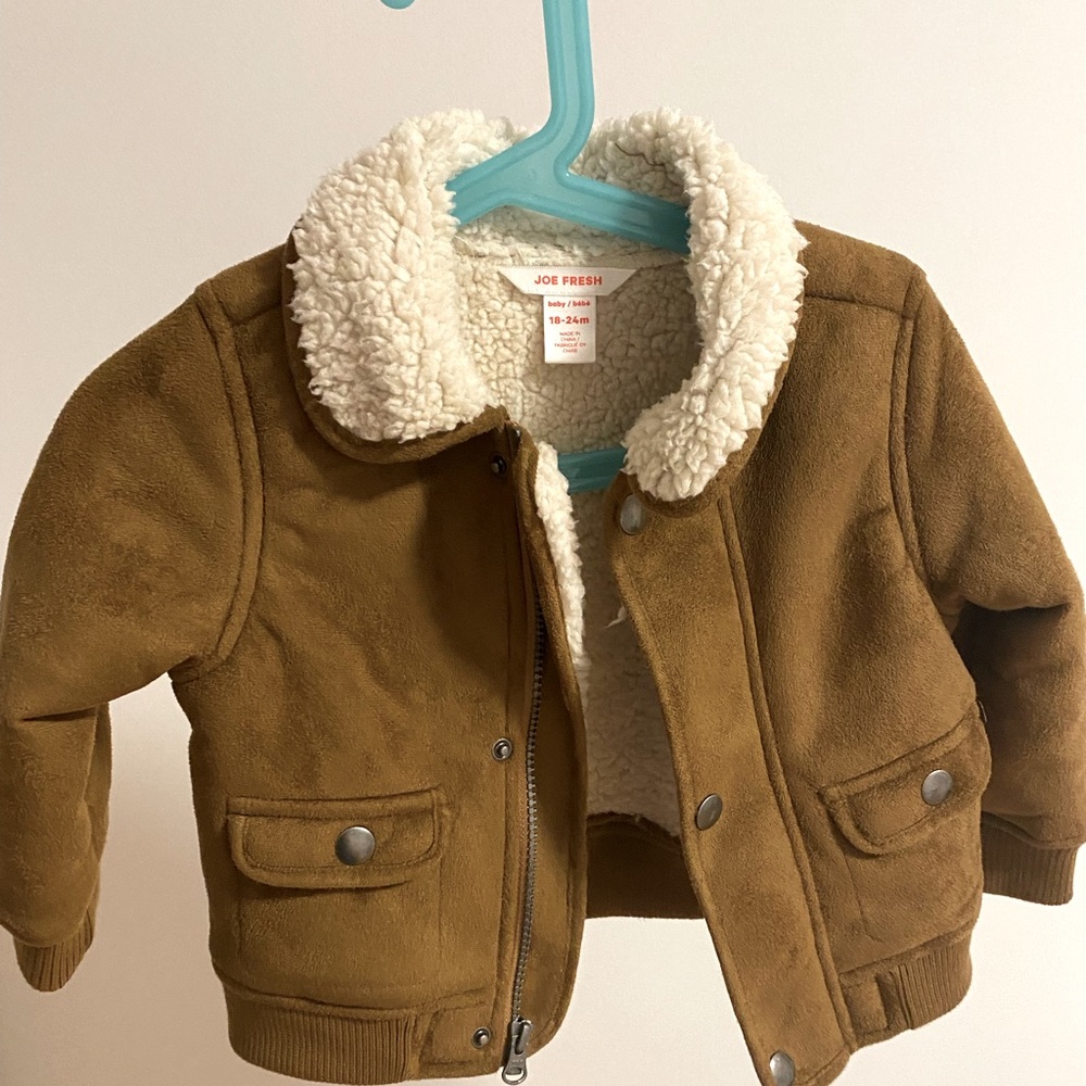 Unisex tan aviator jacket - Sherpa interior